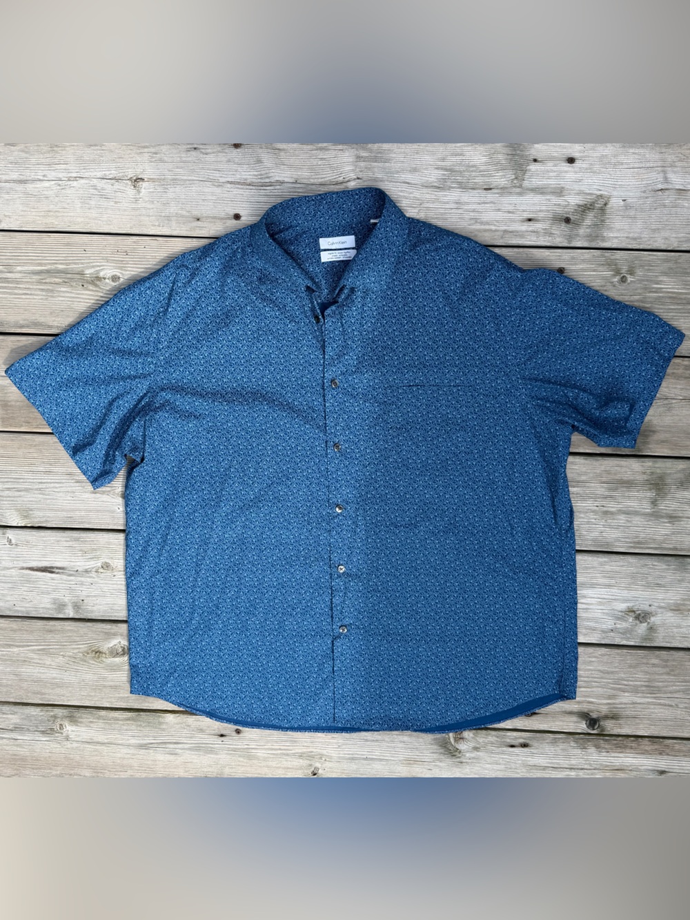 Calvin Klein Blue Short-Sleeve Shirt Jacket